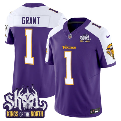 MIN King Of The North Patch Throwback Vapor Limited Jersey V2 - Stitched