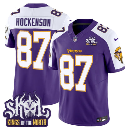 MIN King Of The North Patch Throwback Vapor Limited Jersey V2 - Stitched