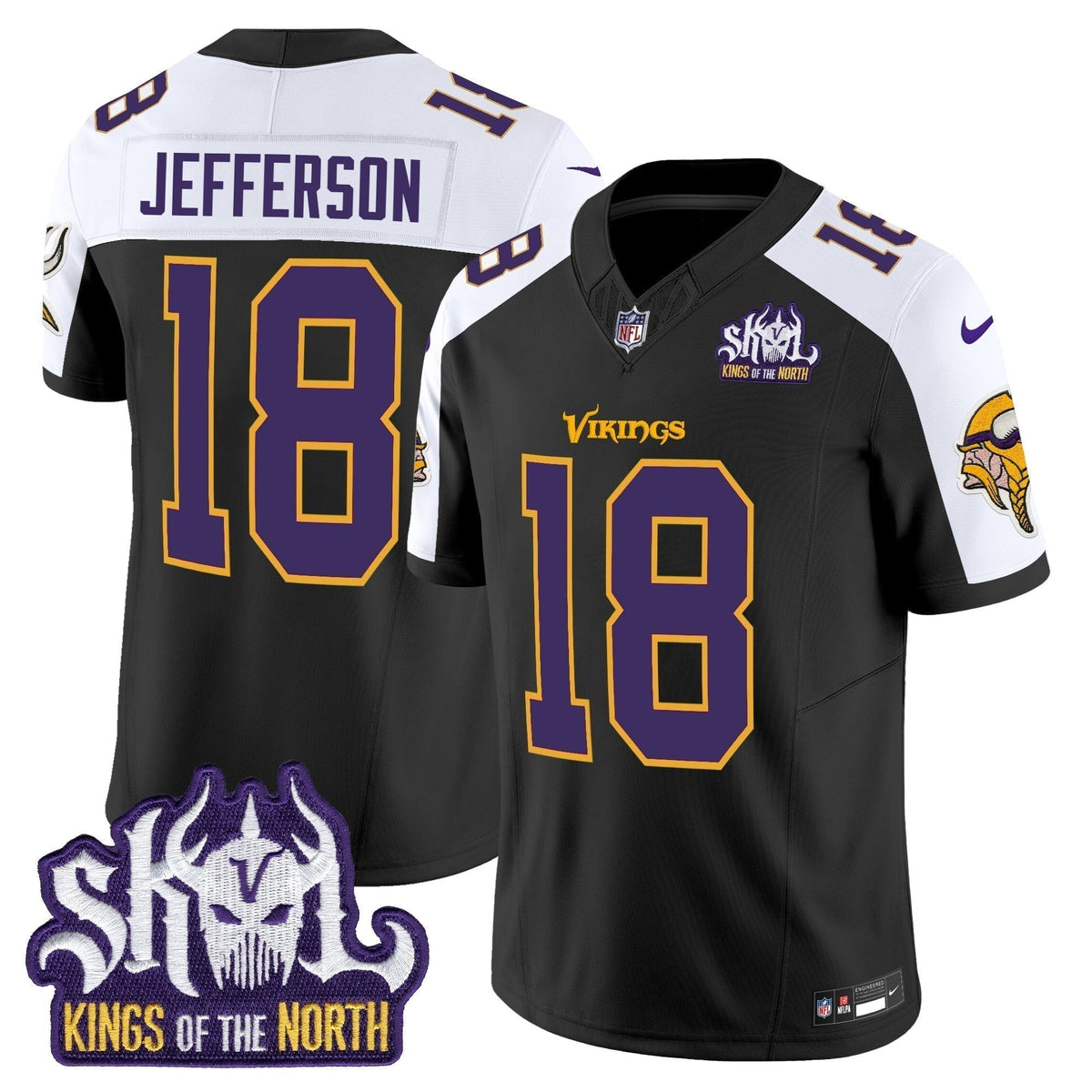 MIN King Of The North Patch Throwback Vapor Limited Jersey V2 - Stitched
