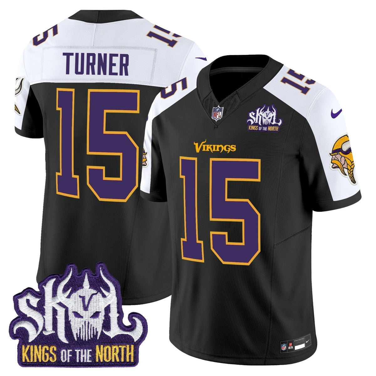 MIN King Of The North Patch Throwback Vapor Limited Jersey V2 - Stitched