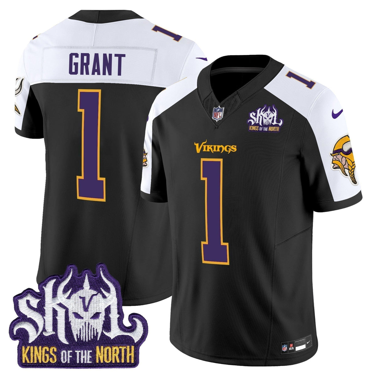 MIN King Of The North Patch Throwback Vapor Limited Jersey V2 - Stitched