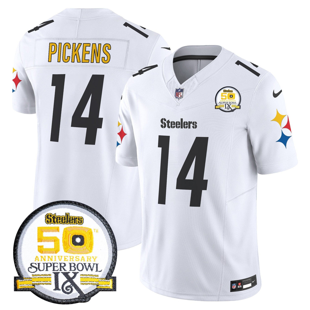Steelers 50th Anniversary Of Super Bowl IX Patch Vapor Limited Jersey V2 - Stitched