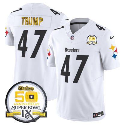 Steelers 50th Anniversary Of Super Bowl IX Patch Vapor Limited Jersey V2 - Stitched