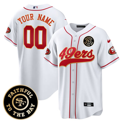 49ers Faithful To The Bay Patch Baseball Custom Jersey - All Stitched