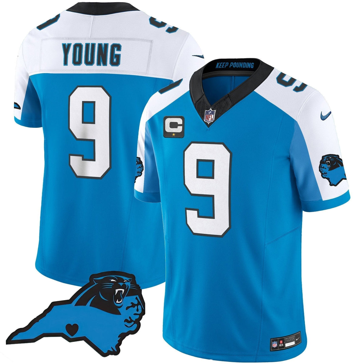 Men's Panthers Vapor Limited Jersey - Carolina Patch - All Stitched