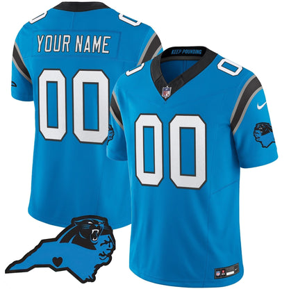 Panthers Vapor Limited Custom Jersey - Carolina Patch - All Stitched
