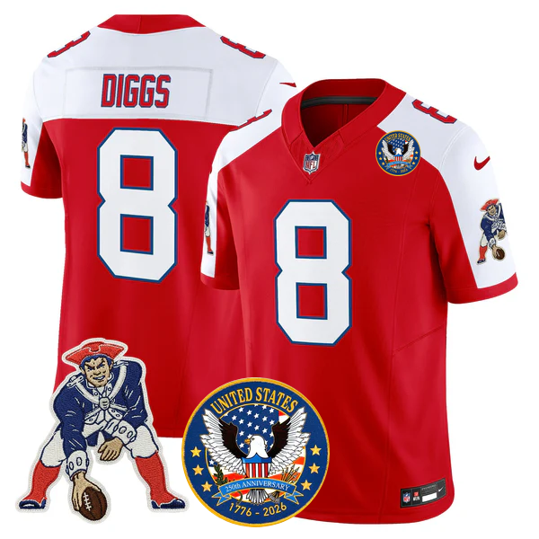 NE Throwback America 250th Patch Vapor Limited Jersey - Stitched