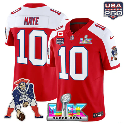 NE 2025 Super Bowl LX Vapor Limited Jersey N18 - Stitched