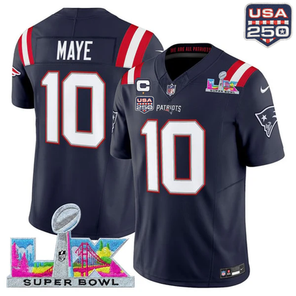 NE 2025 Super Bowl LX Vapor Limited Jersey N18 - Stitched