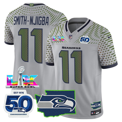 SEA Super Bowl LX - 50th Anniversary Patch Vapor Limited Jersey N88 - Stitched