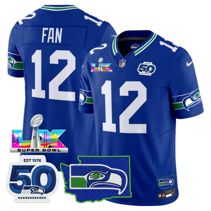 SEA Super Bowl LX - 50th Anniversary Patch Vapor Limited Jersey N88 - Stitched