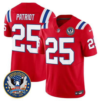 NE Throwback America 250th Patch Vapor Limited Jersey - Stitched