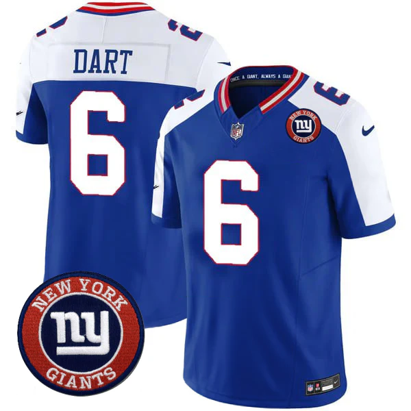 Jaxson Dart #6 NYG Jersey - Stitched N1