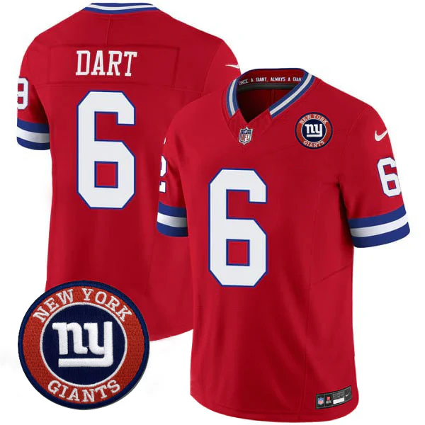 Jaxson Dart #6 NYG Jersey - Stitched N1