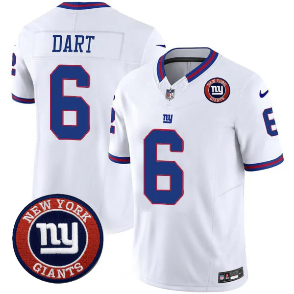 Jaxson Dart #6 NYG Jersey - Stitched N1