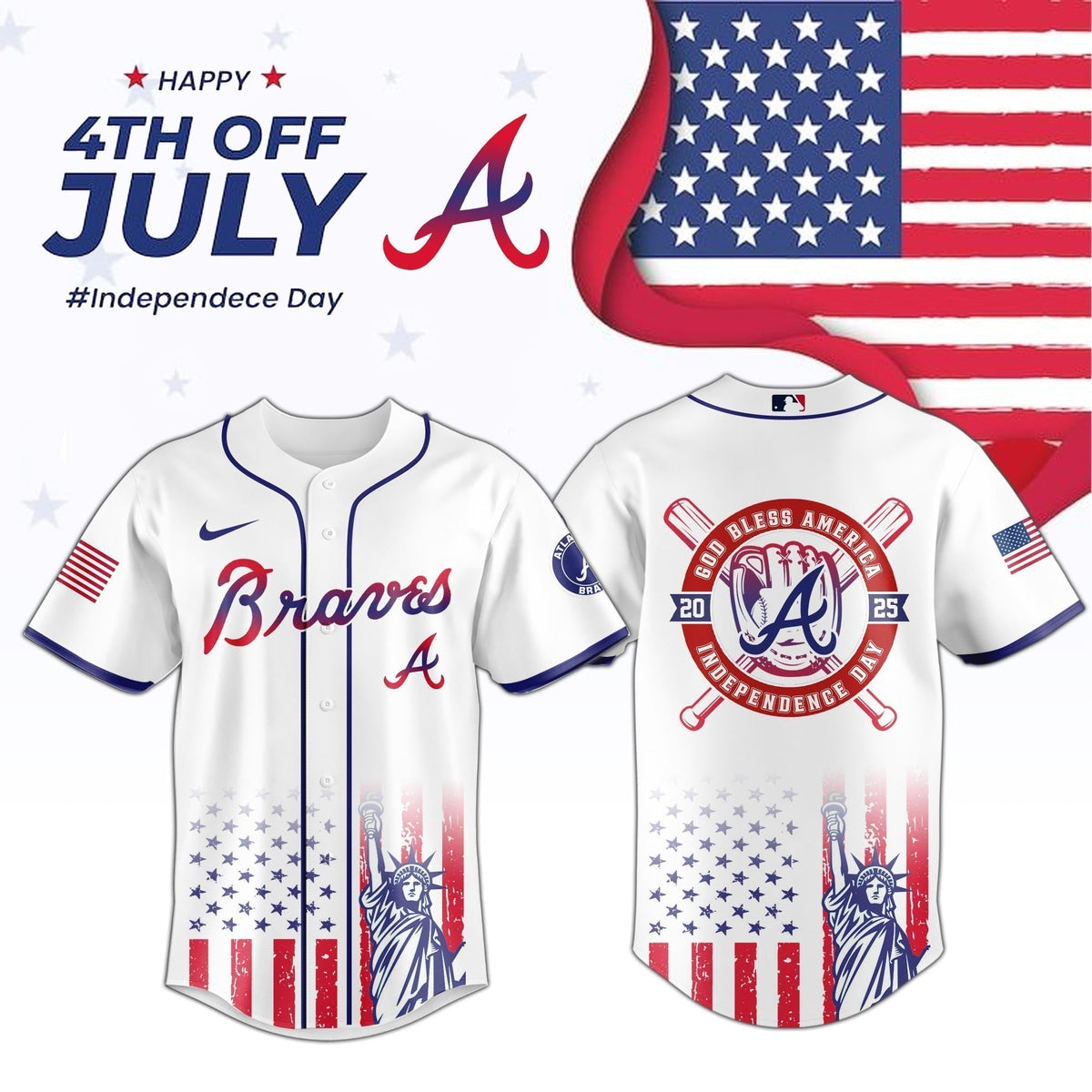 Atlanta Braves Special Independence Day Limited Edition Jersey