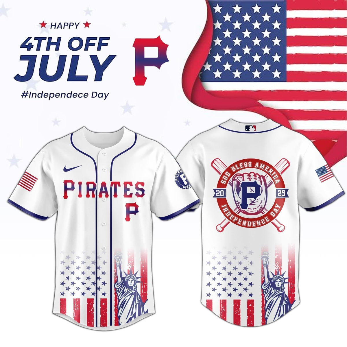 Pittsburgh Pirates Special Independence Day Limited Edition Jersey