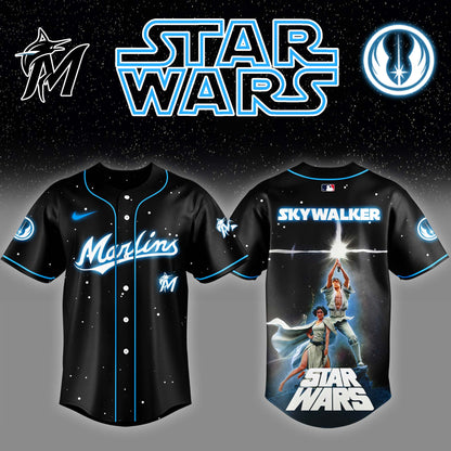 Miami Marlins x Stars Wars Luke Skywalker Game Night Baseball Jersey Editions Limited v4