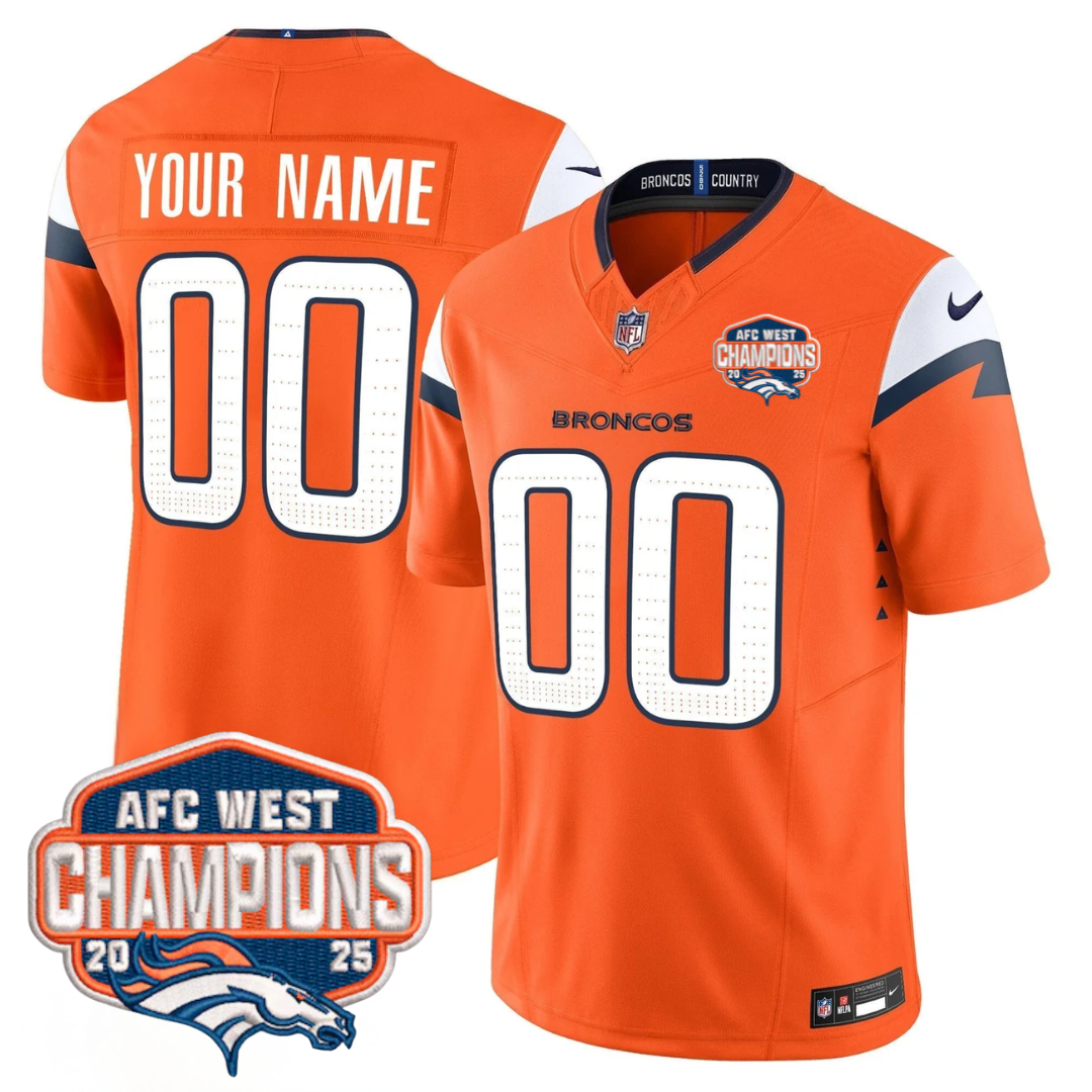 Custom DEN AFC West Champions Patch Vapor Limited Jersey V2 - Stitched