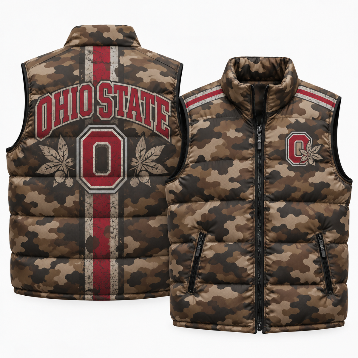 OSU 2026 Military Appreciation Camo Puffer Vest - Printed