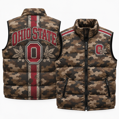OSU 2026 Military Appreciation Camo Puffer Vest - Printed