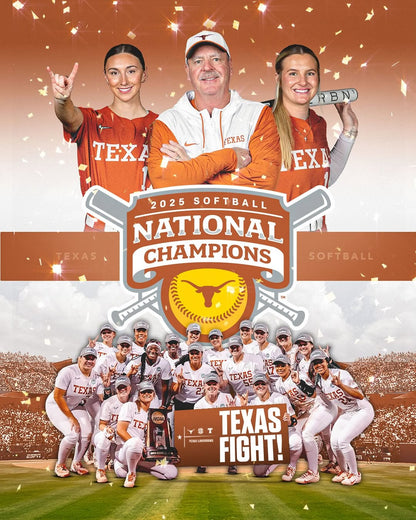 TEX Softball 2025 World Series Champions Limited Custom Jersey - Stitched