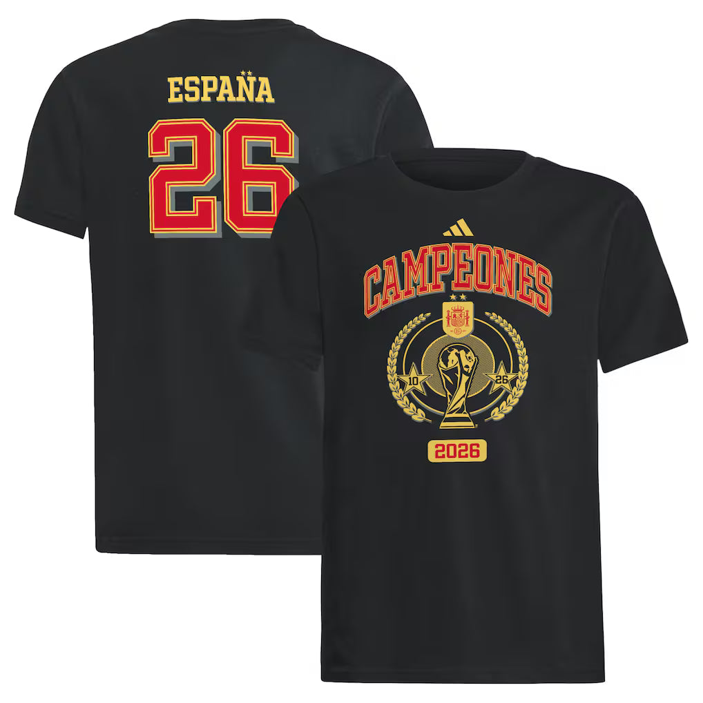 Spain 2026 Soccer Champions Two Side T-Shirt